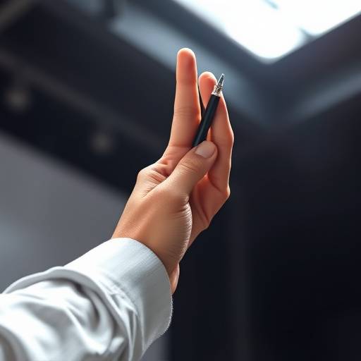 Contact us: A friendly hand holding a stylus, ready to assist with your inquiries about film school.