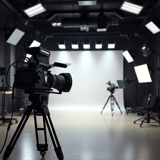 Film studio with equipment