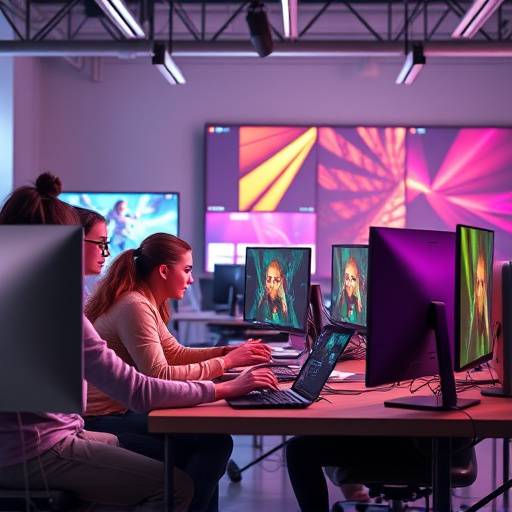 Motion Graphics Class: Students collaboratively creating motion graphics using industry standard software.